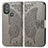 Custodia Portafoglio In Pelle Farfalla Cover con Supporto per Motorola Moto G Play Gen 2 Grigio