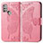 Custodia Portafoglio In Pelle Farfalla Cover con Supporto per Motorola Moto G10 Rosa Caldo