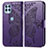 Custodia Portafoglio In Pelle Farfalla Cover con Supporto per Motorola Moto G100 5G Viola