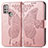 Custodia Portafoglio In Pelle Farfalla Cover con Supporto per Motorola Moto G20 Rosa