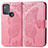 Custodia Portafoglio In Pelle Farfalla Cover con Supporto per Motorola Moto G50 Rosa Caldo