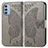 Custodia Portafoglio In Pelle Farfalla Cover con Supporto per Motorola Moto G51 5G Grigio