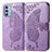 Custodia Portafoglio In Pelle Farfalla Cover con Supporto per Motorola Moto G51 5G Lavanda