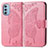 Custodia Portafoglio In Pelle Farfalla Cover con Supporto per Motorola Moto G51 5G Rosa Caldo