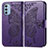 Custodia Portafoglio In Pelle Farfalla Cover con Supporto per Motorola Moto G51 5G Viola