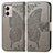 Custodia Portafoglio In Pelle Farfalla Cover con Supporto per Motorola Moto G53 5G Grigio