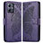 Custodia Portafoglio In Pelle Farfalla Cover con Supporto per Motorola Moto G54 5G Viola