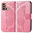 Custodia Portafoglio In Pelle Farfalla Cover con Supporto per Motorola Moto G60 Rosa Caldo