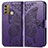 Custodia Portafoglio In Pelle Farfalla Cover con Supporto per Motorola Moto G60 Viola