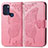 Custodia Portafoglio In Pelle Farfalla Cover con Supporto per Motorola Moto G60s Rosa Caldo