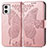 Custodia Portafoglio In Pelle Farfalla Cover con Supporto per Motorola Moto G73 5G Oro Rosa