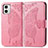 Custodia Portafoglio In Pelle Farfalla Cover con Supporto per Motorola Moto G73 5G Rosa Caldo