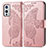 Custodia Portafoglio In Pelle Farfalla Cover con Supporto per OnePlus 9 5G Oro Rosa