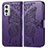 Custodia Portafoglio In Pelle Farfalla Cover con Supporto per OnePlus 9 5G Viola