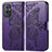 Custodia Portafoglio In Pelle Farfalla Cover con Supporto per OnePlus 9 Pro 5G Viola