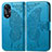 Custodia Portafoglio In Pelle Farfalla Cover con Supporto per Oppo A18 Blu