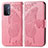 Custodia Portafoglio In Pelle Farfalla Cover con Supporto per Oppo A54 5G Rosa Caldo