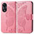 Custodia Portafoglio In Pelle Farfalla Cover con Supporto per Oppo A58 4G Rosa Caldo