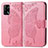 Custodia Portafoglio In Pelle Farfalla Cover con Supporto per Oppo A74 4G Rosa Caldo