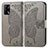 Custodia Portafoglio In Pelle Farfalla Cover con Supporto per Oppo F19s Grigio