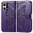 Custodia Portafoglio In Pelle Farfalla Cover con Supporto per Oppo F21 Pro 4G Viola