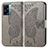 Custodia Portafoglio In Pelle Farfalla Cover con Supporto per Oppo K10 5G India Grigio