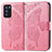 Custodia Portafoglio In Pelle Farfalla Cover con Supporto per Oppo Reno6 Pro 5G India Rosa Caldo