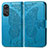 Custodia Portafoglio In Pelle Farfalla Cover con Supporto per Oppo Reno8 T 4G Blu