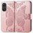 Custodia Portafoglio In Pelle Farfalla Cover con Supporto per Oppo Reno8 T 4G Oro Rosa