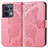 Custodia Portafoglio In Pelle Farfalla Cover con Supporto per Oppo Reno9 5G Rosa Caldo