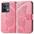 Custodia Portafoglio In Pelle Farfalla Cover con Supporto per Oppo Reno9 Pro 5G Rosa Caldo
