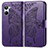 Custodia Portafoglio In Pelle Farfalla Cover con Supporto per Realme 10 4G Viola