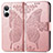 Custodia Portafoglio In Pelle Farfalla Cover con Supporto per Realme 10 Pro 5G Oro Rosa