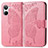 Custodia Portafoglio In Pelle Farfalla Cover con Supporto per Realme 10 Pro 5G Rosa Caldo