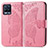 Custodia Portafoglio In Pelle Farfalla Cover con Supporto per Realme 8 4G Rosa Caldo