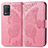 Custodia Portafoglio In Pelle Farfalla Cover con Supporto per Realme 9 5G India Rosa Caldo