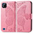 Custodia Portafoglio In Pelle Farfalla Cover con Supporto per Realme C20 Rosa Caldo