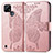 Custodia Portafoglio In Pelle Farfalla Cover con Supporto per Realme C21Y Oro Rosa