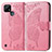 Custodia Portafoglio In Pelle Farfalla Cover con Supporto per Realme C21Y Rosa Caldo