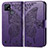 Custodia Portafoglio In Pelle Farfalla Cover con Supporto per Realme C25Y India Viola