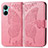 Custodia Portafoglio In Pelle Farfalla Cover con Supporto per Realme C33 Rosa Caldo