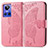 Custodia Portafoglio In Pelle Farfalla Cover con Supporto per Realme GT Neo3 5G Rosa Caldo