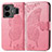 Custodia Portafoglio In Pelle Farfalla Cover con Supporto per Realme GT Neo5 240W 5G Rosa Caldo