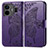 Custodia Portafoglio In Pelle Farfalla Cover con Supporto per Realme GT3 5G Viola