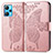 Custodia Portafoglio In Pelle Farfalla Cover con Supporto per Realme V25 5G Oro Rosa