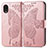 Custodia Portafoglio In Pelle Farfalla Cover con Supporto per Samsung Galaxy A03 Core Rosa