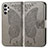 Custodia Portafoglio In Pelle Farfalla Cover con Supporto per Samsung Galaxy A13 4G Grigio