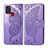 Custodia Portafoglio In Pelle Farfalla Cover con Supporto per Samsung Galaxy A21s Lavanda