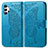 Custodia Portafoglio In Pelle Farfalla Cover con Supporto per Samsung Galaxy A32 5G Blu