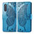 Custodia Portafoglio In Pelle Farfalla Cover con Supporto per Samsung Galaxy A41 SC-41A Blu